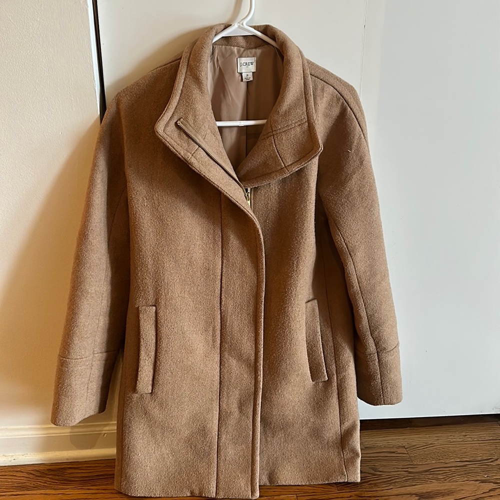 J Crew size 2 camel wool coat